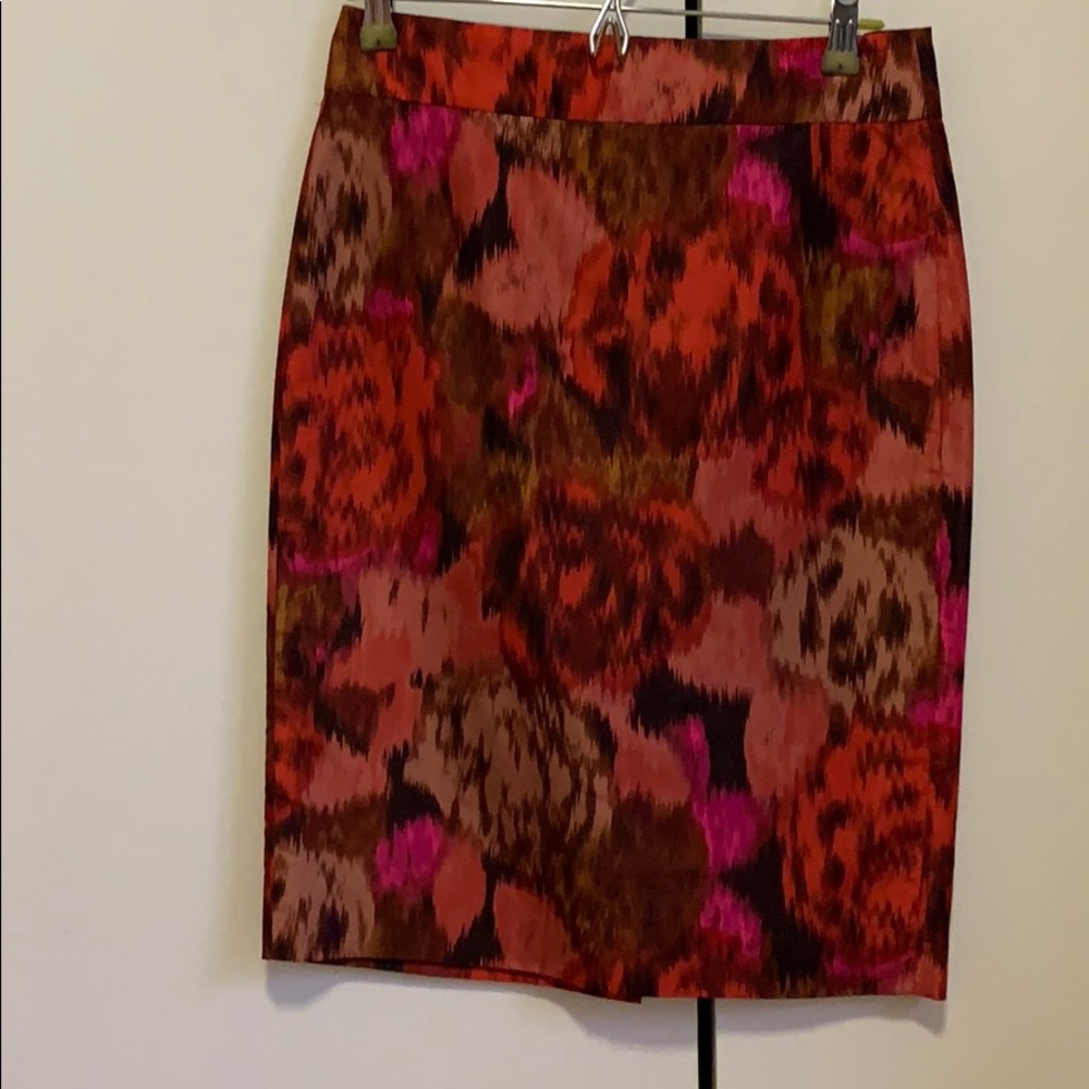J.Crew Pink Floral Pencil Skirt